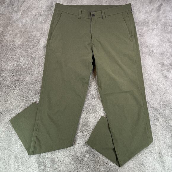 Lululemon ABC Pants Slim 34x32 Olive Green Warpstreme Stretch Mens Work Travel - Picture 1 of 9